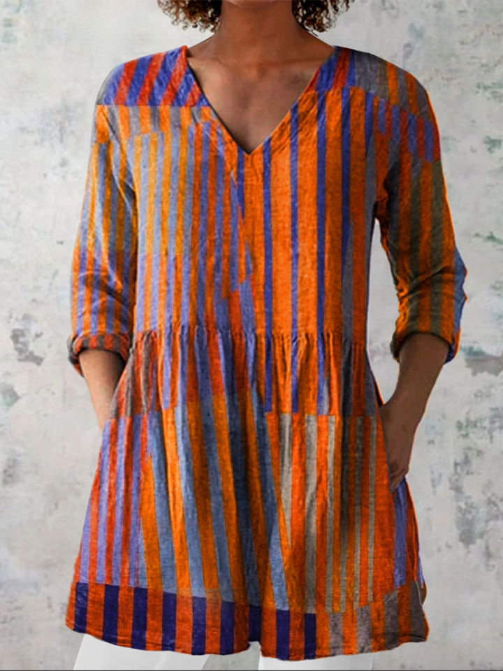 Long Blouse with Bold Pattern Lorre