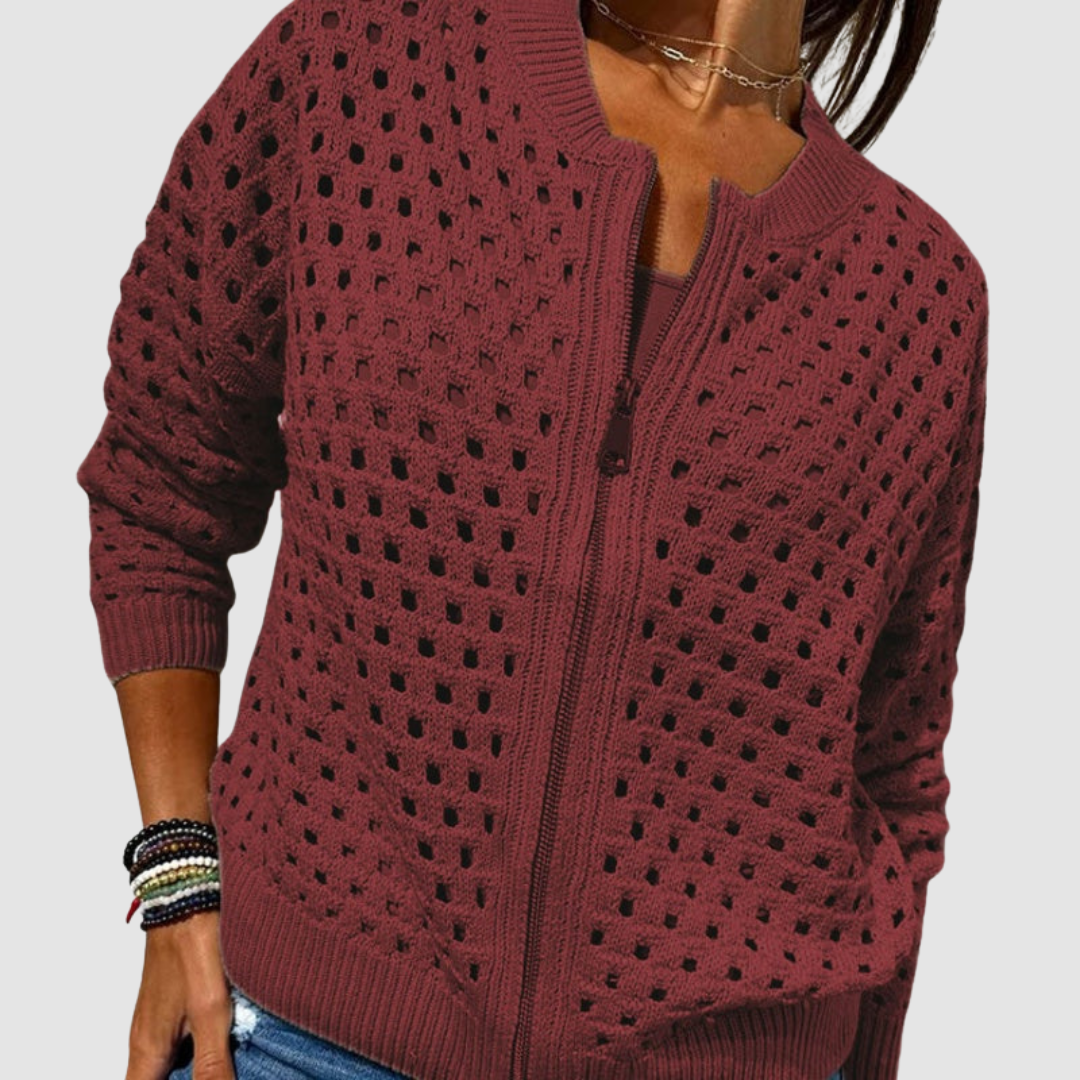 Knitted Cardigan with Zipper