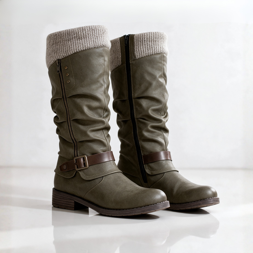 Mid-Calf Buckle Boots