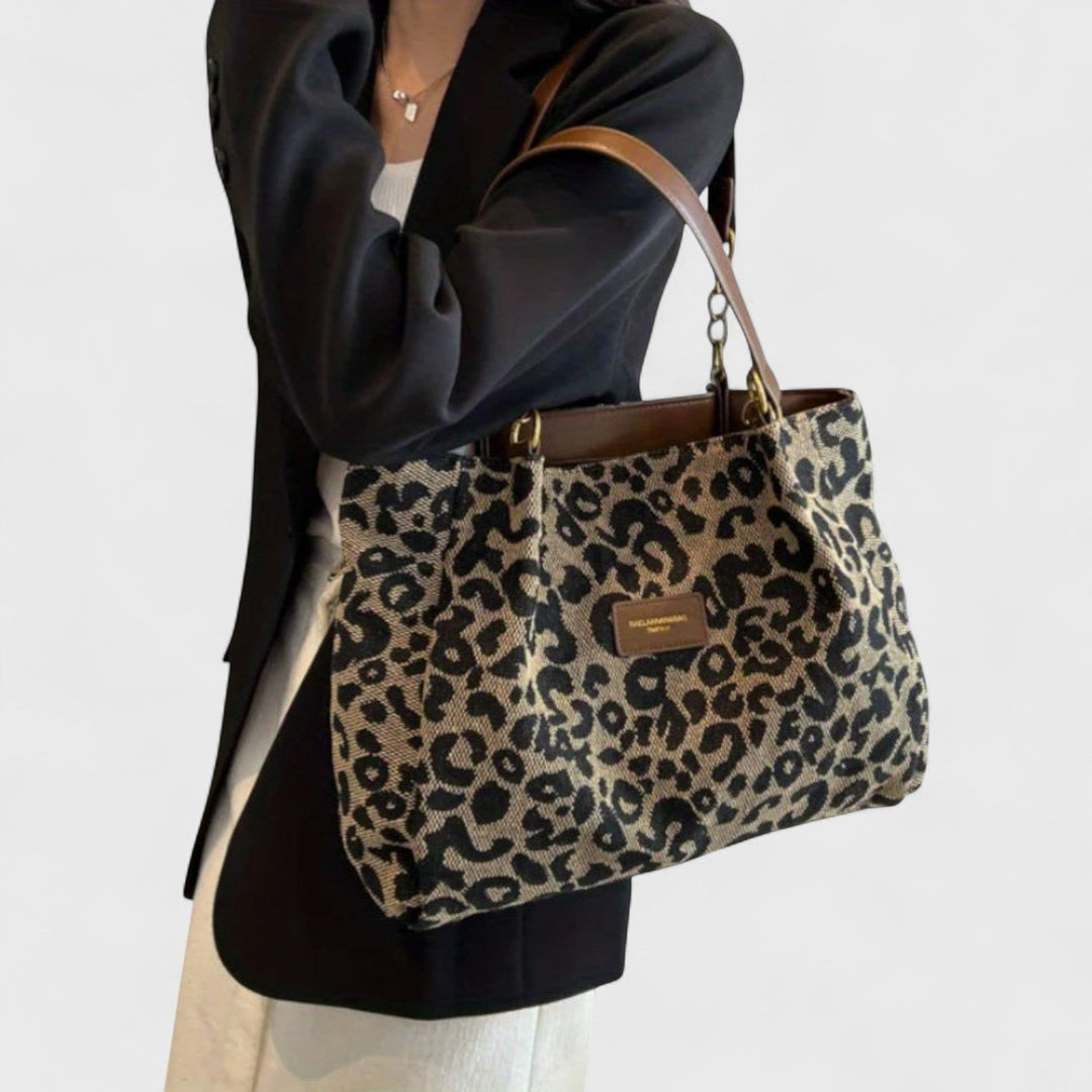 Leopard Print Canvas Tote