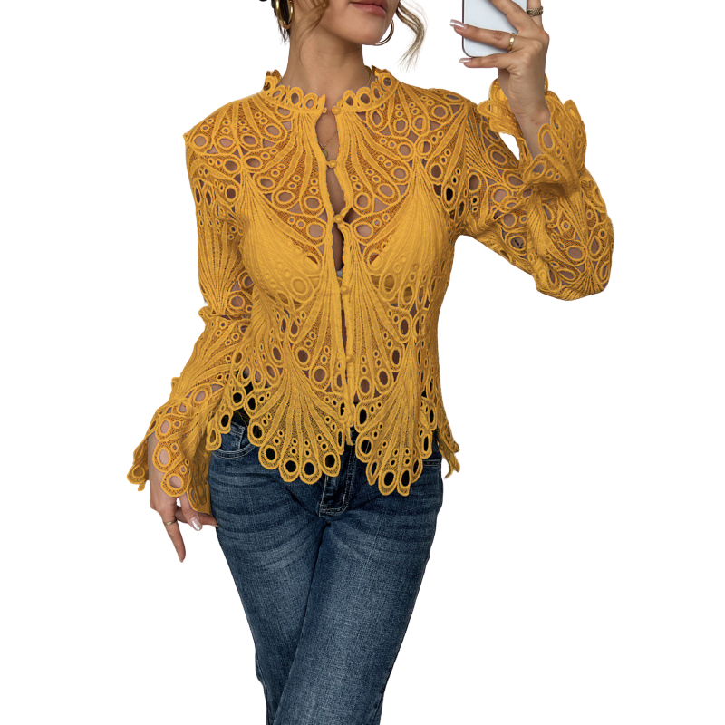 Chic Flounce Sleeve Blouse