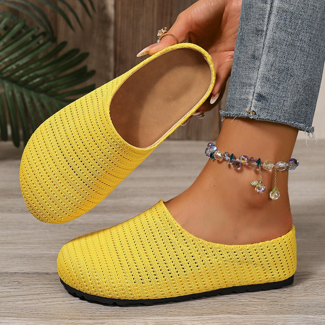 Hollow Knit Walking Mules