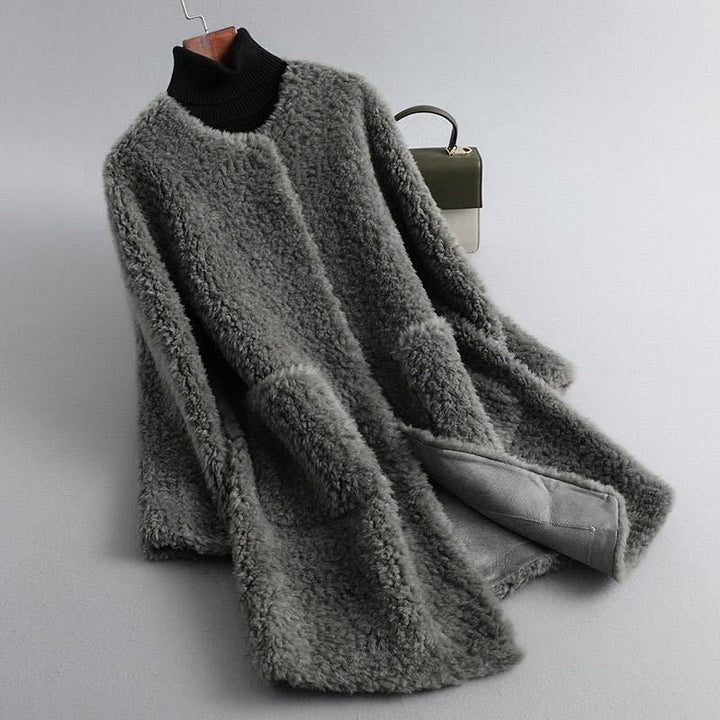 Shearling Teddy Coat of Genuine Lambskin