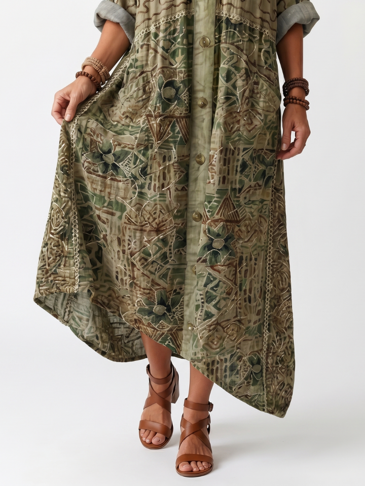 Oversized Button Maxi Dress