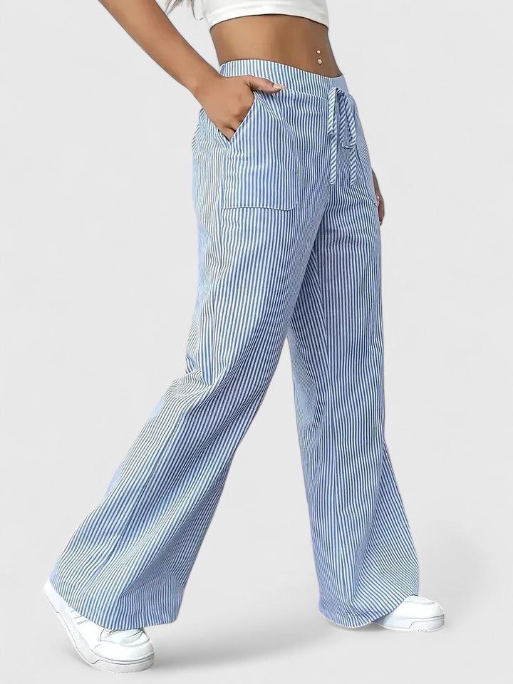 Wide Breathable Pants with Elegant Details