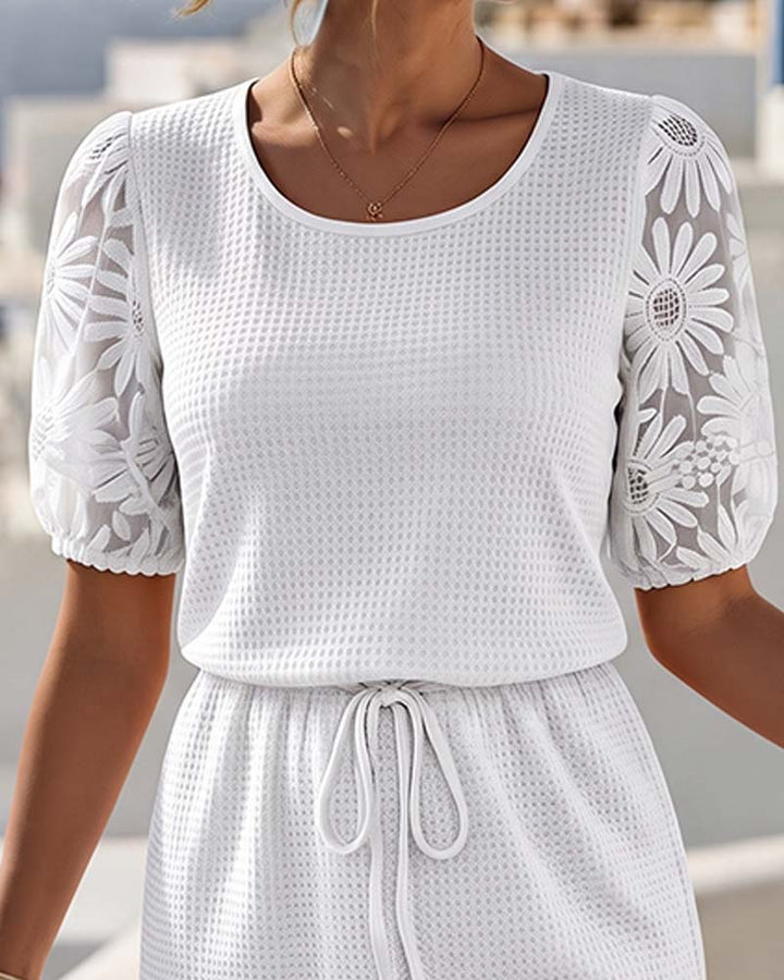 Waffle Knit Casual Dress