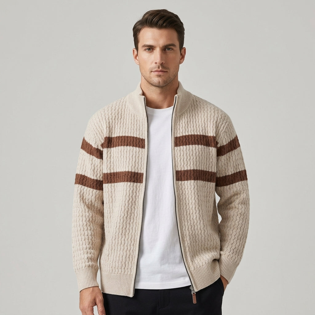 Textured Cable Knit Cardigan