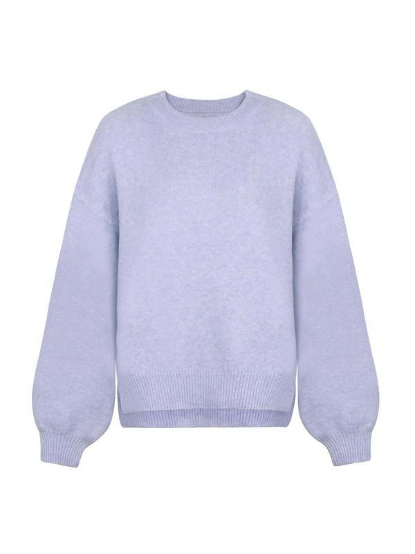Drop Shoulder Split Hem Sweater