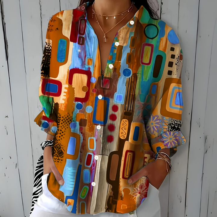 Flowing Everyday Blouse with Feminine Neckline