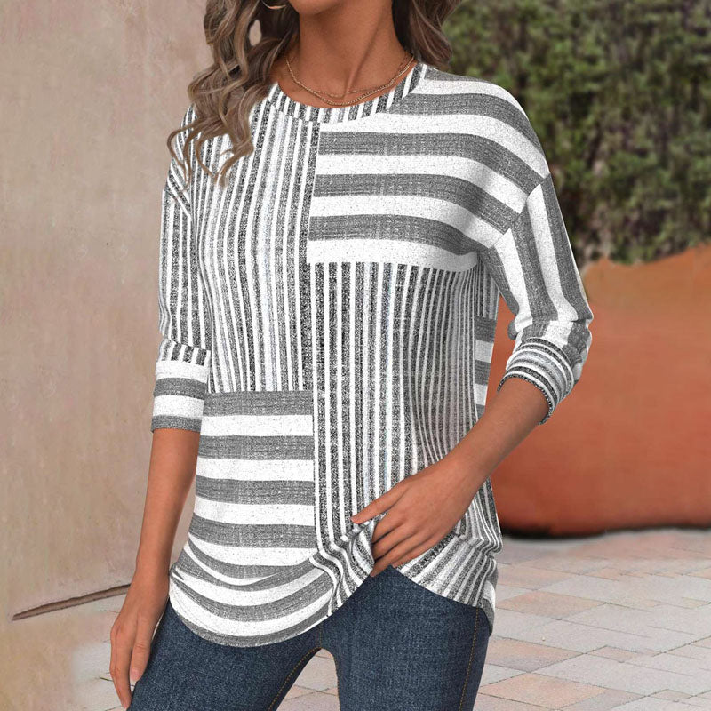 Striped Blouse in Breathable Fabric