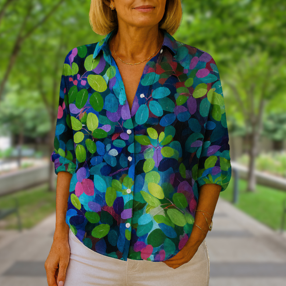 Flowing Everyday Blouse with Feminine Neckline