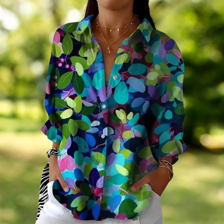 Flowing Everyday Blouse with Feminine Neckline