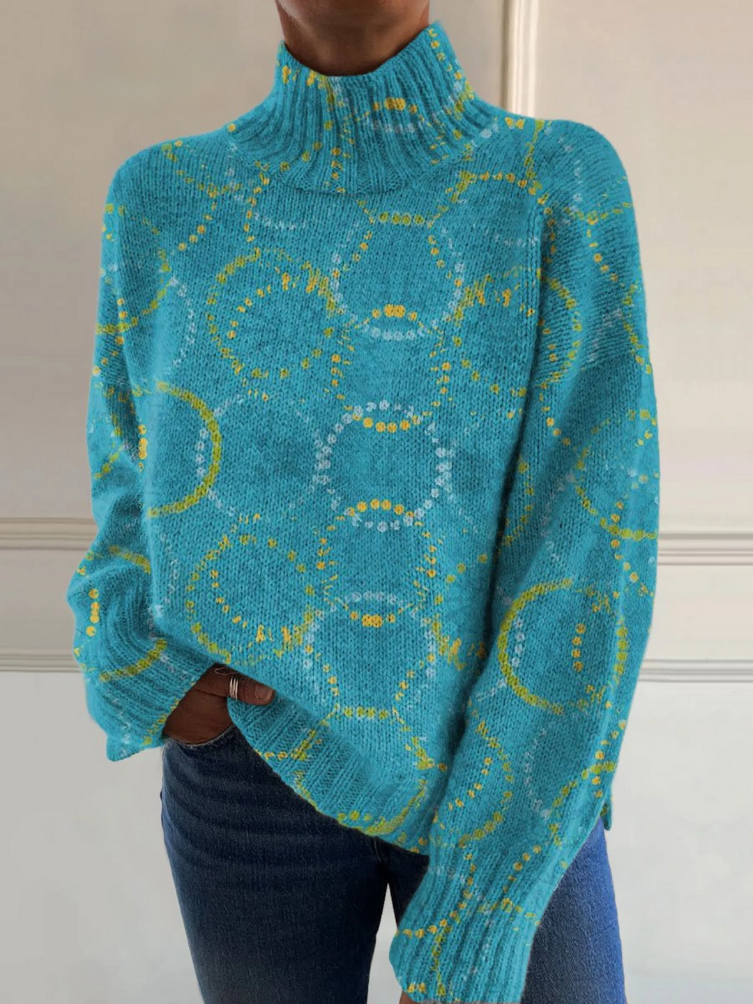 Circle Art Print Turtleneck