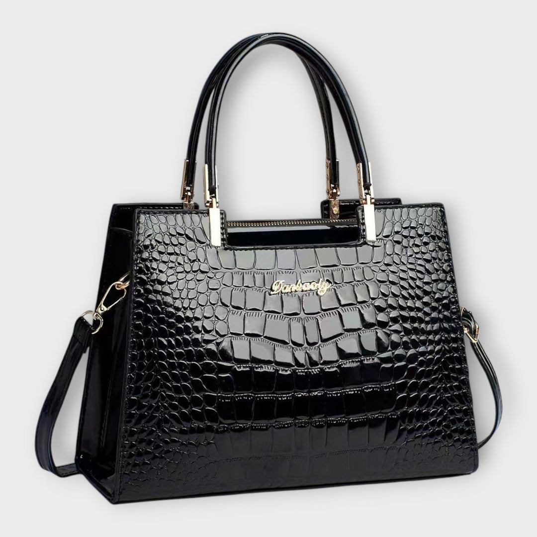 Shiny Crocodile Skin Pattern Handbag