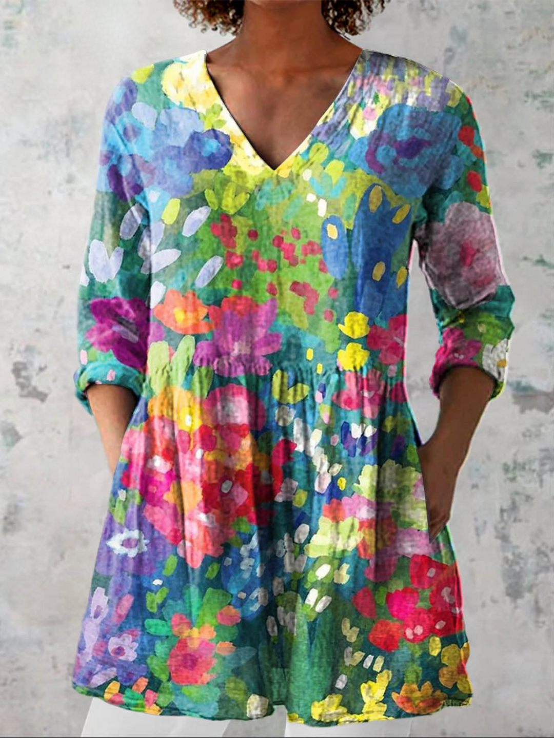Long Blouse with V-Neck Belle