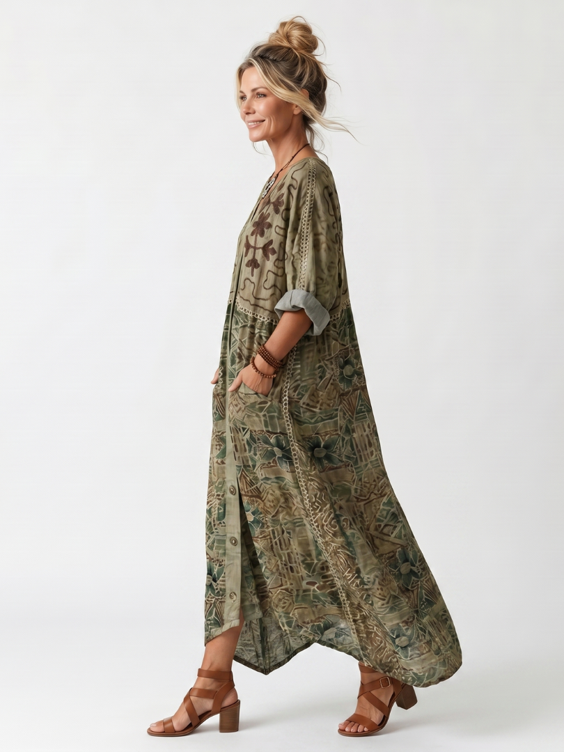 Oversized Button Maxi Dress