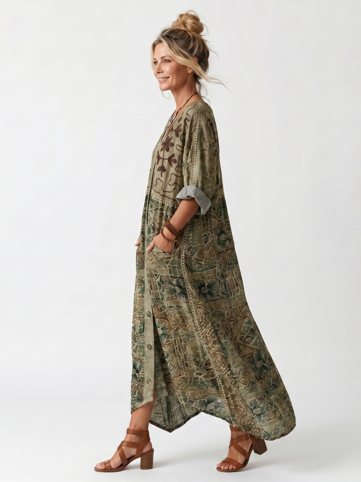 Oversized Button Maxi Dress
