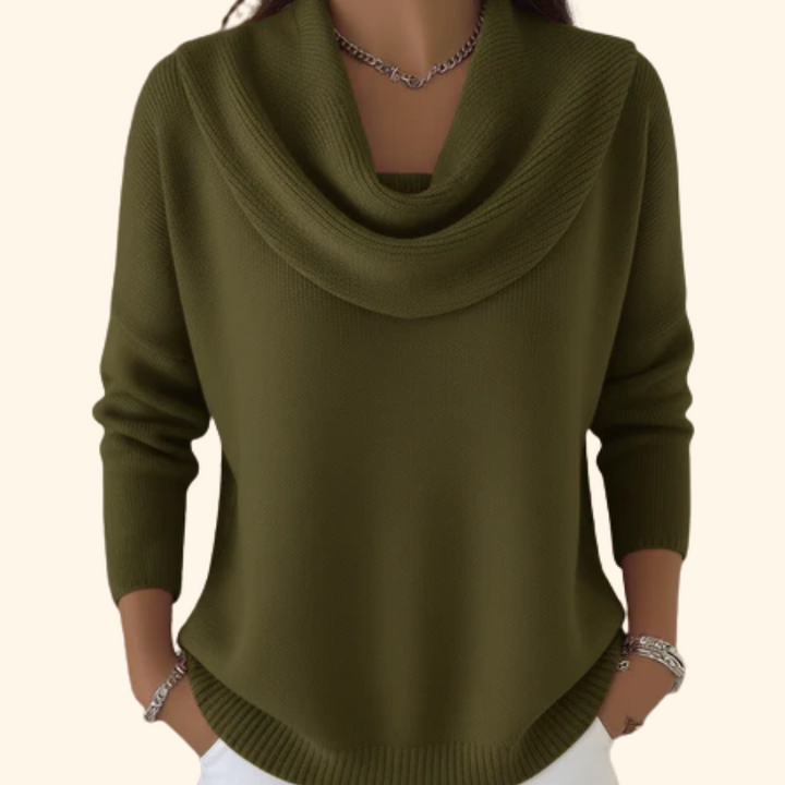 Draped Neck Sweater