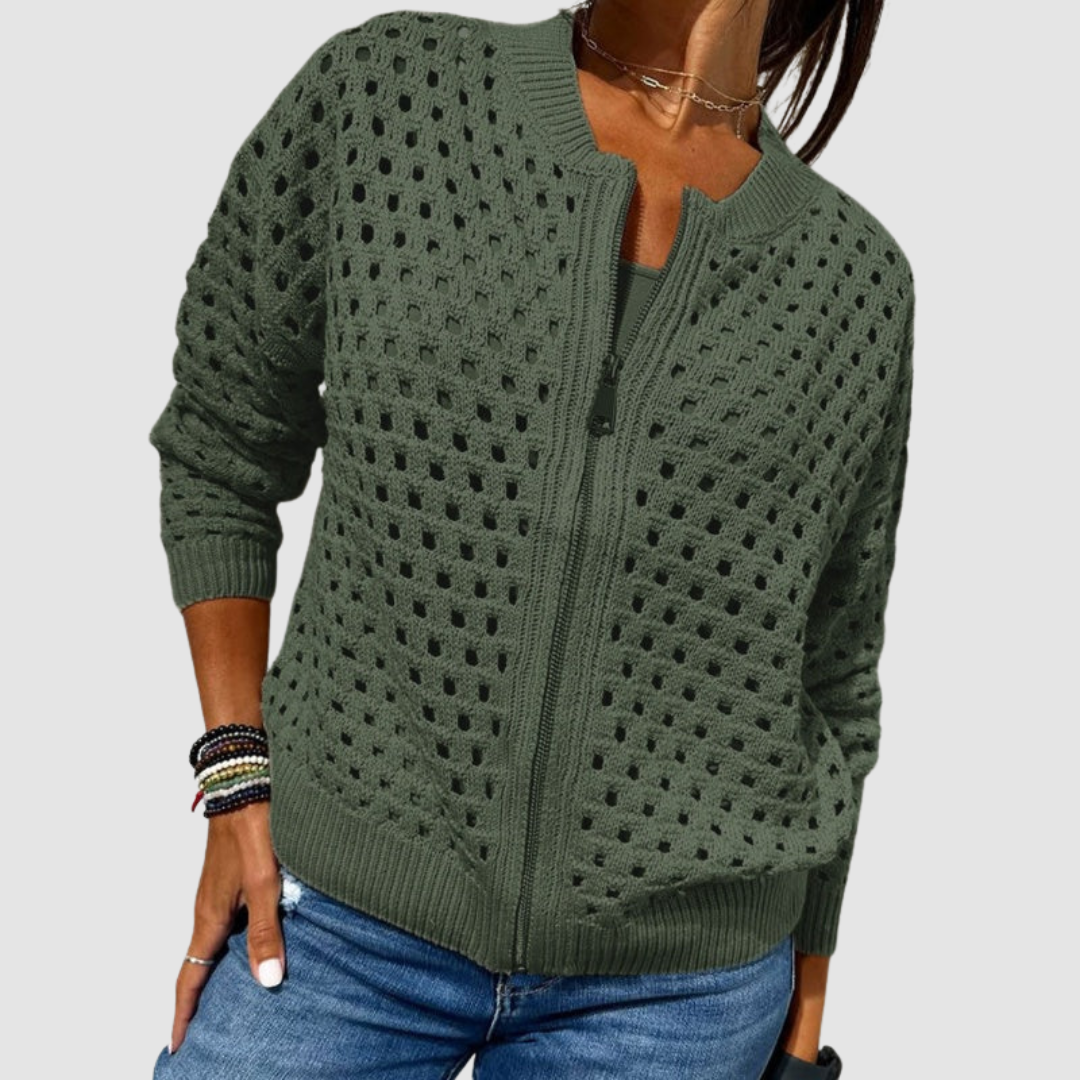 Knitted Cardigan with Zipper