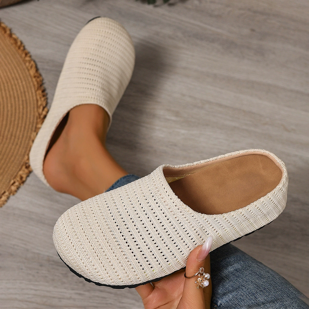 Hollow Knit Walking Mules