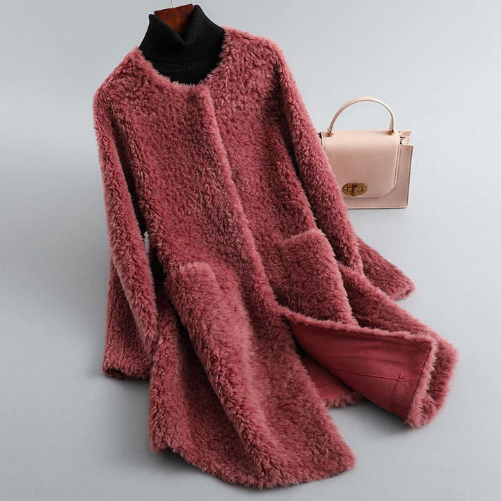 Shearling Teddy Coat of Genuine Lambskin