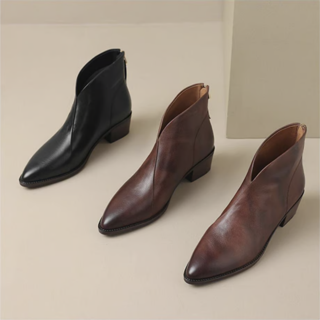 Low Heel Luxury Ankle Boots