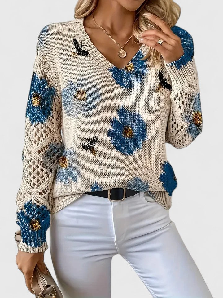 Elegant Floral Sweater