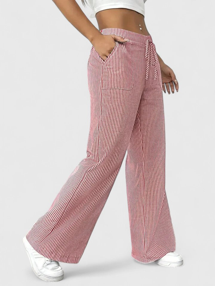 Wide Breathable Pants with Elegant Details