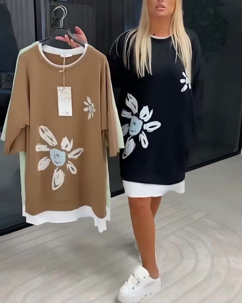 Casual Cotton Knee-Length Dress