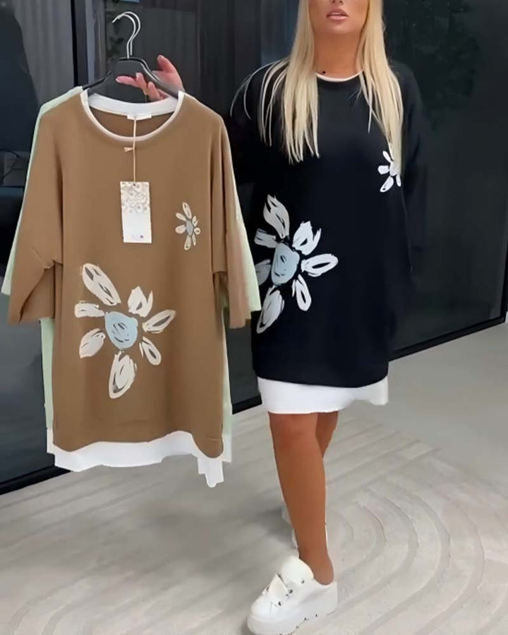 Casual Cotton Knee-Length Dress
