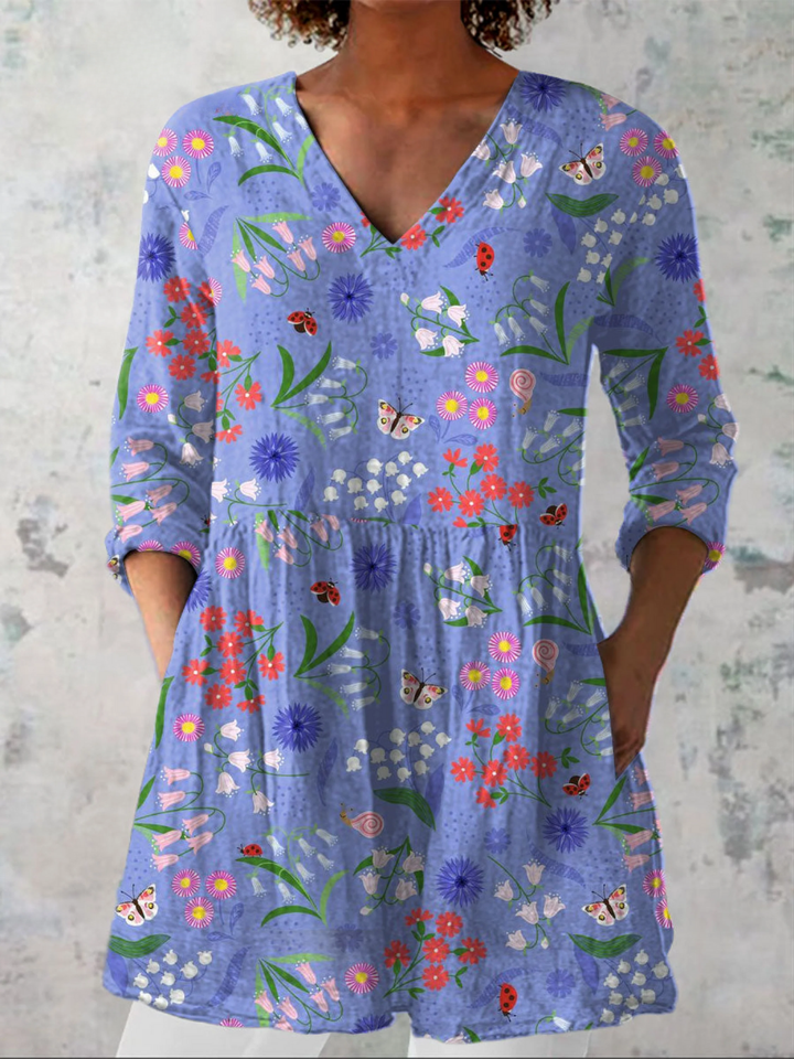 Long Blouse with Bold Pattern Hera