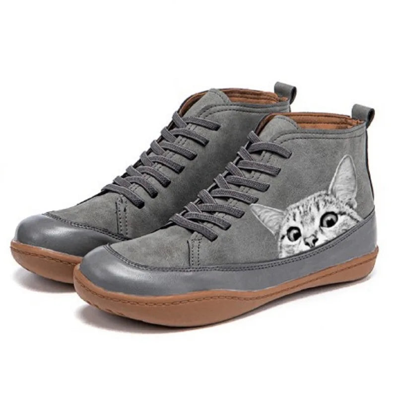 Leather Ankle Boots for Cat Lovers