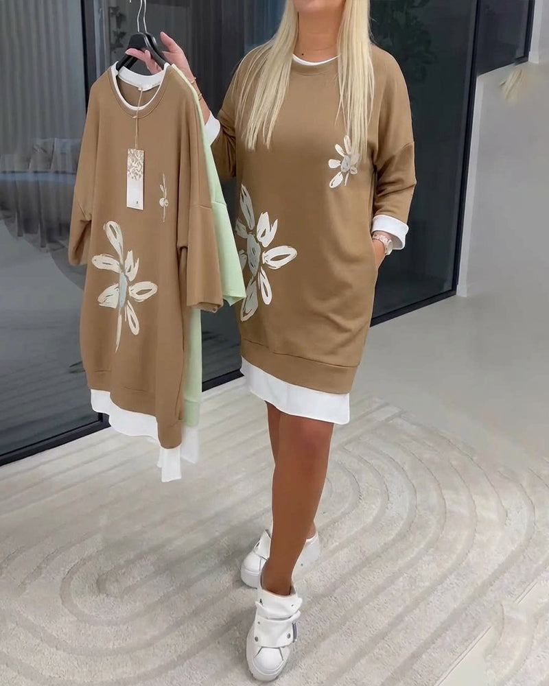 Casual Cotton Knee-Length Dress