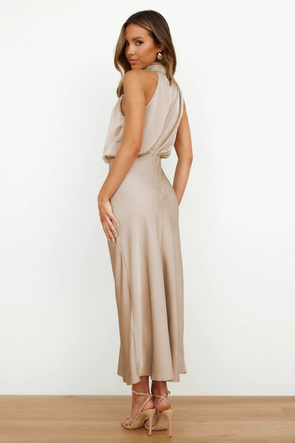 Quentin Dress Sahara Draped