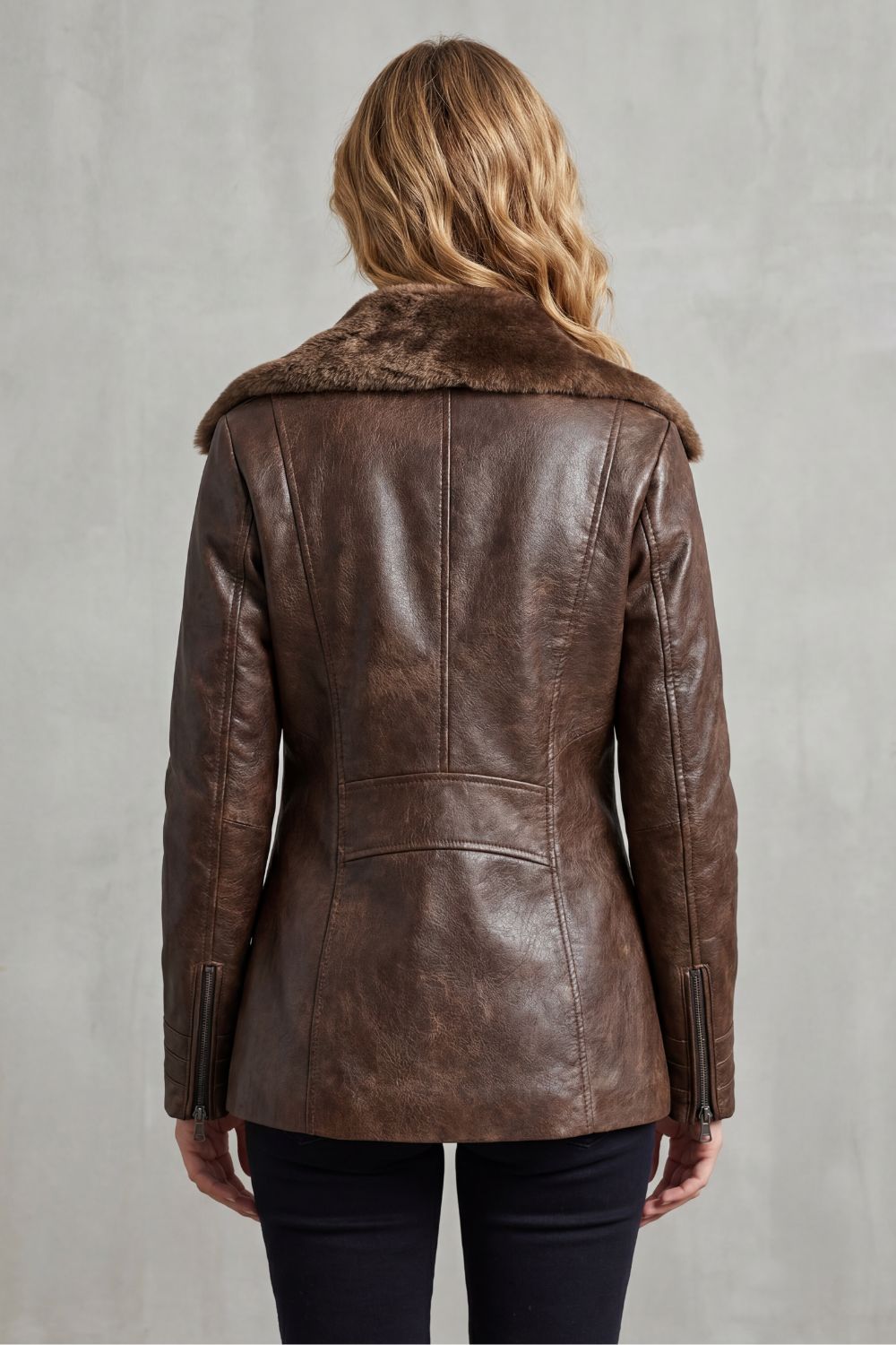 Shearling-Lined Leather Jacket