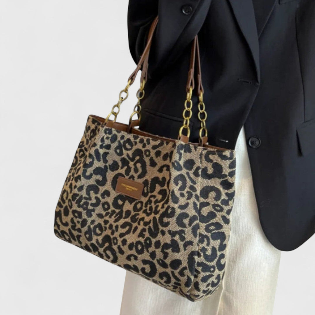 Leopard Print Canvas Tote