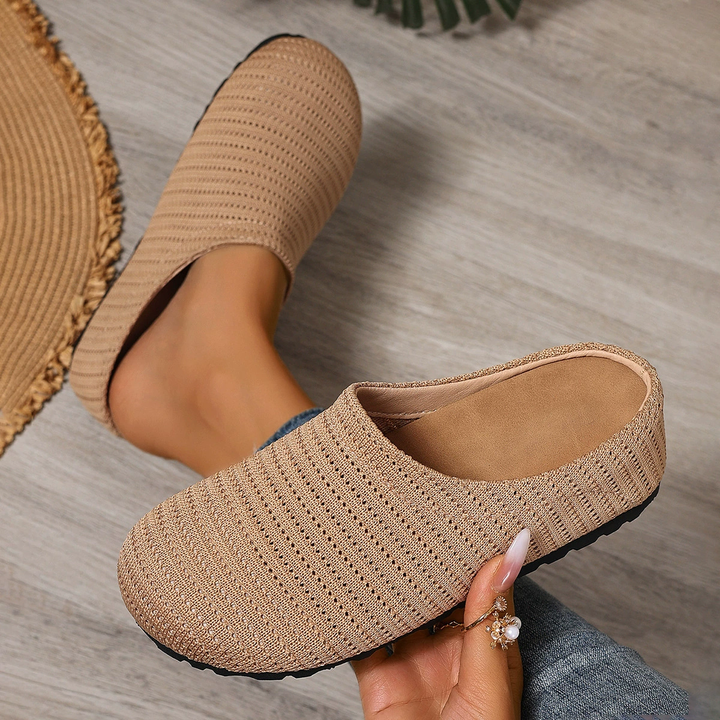 Hollow Knit Walking Mules