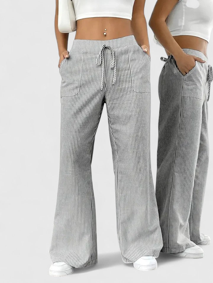 Wide Breathable Pants with Elegant Details