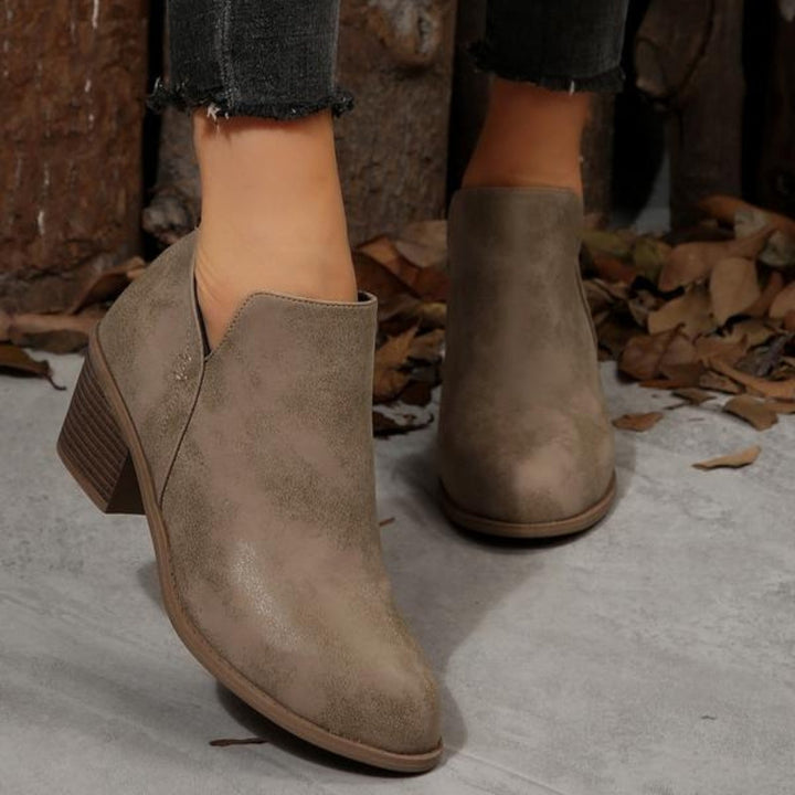 Textured Fringe Ankle Boots
