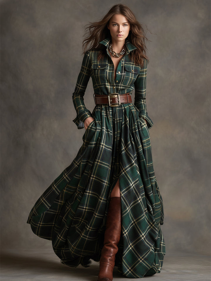 Belted Shirt Dress with Pockets