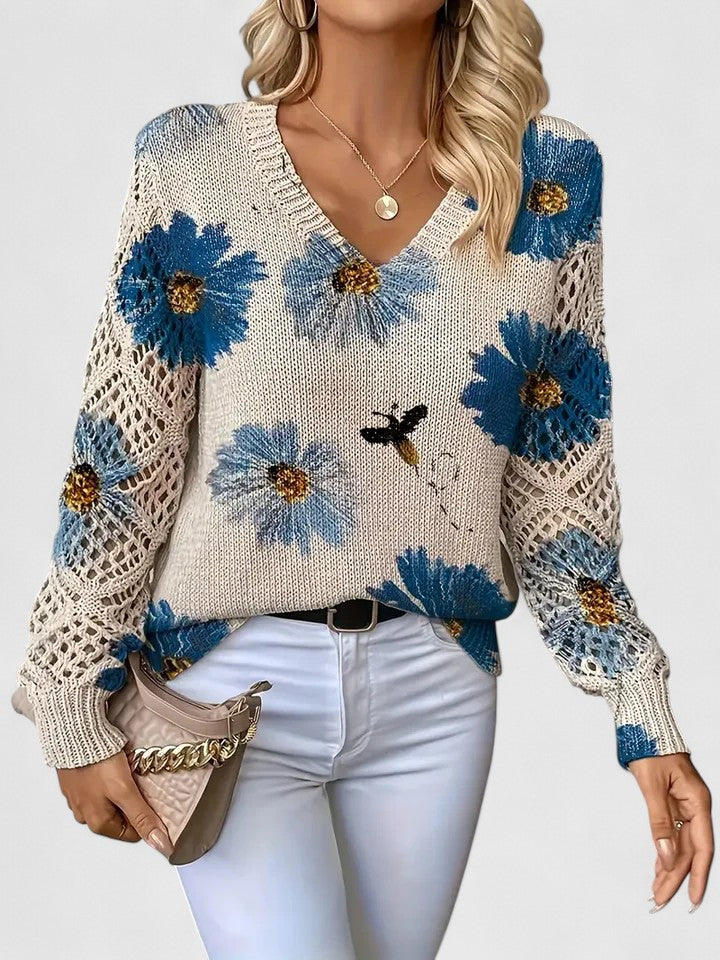 Elegant Floral Sweater