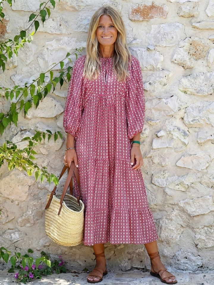 Geometric Print Midi Dress