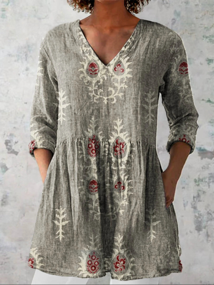 Long Blouse with V-Neck Annie
