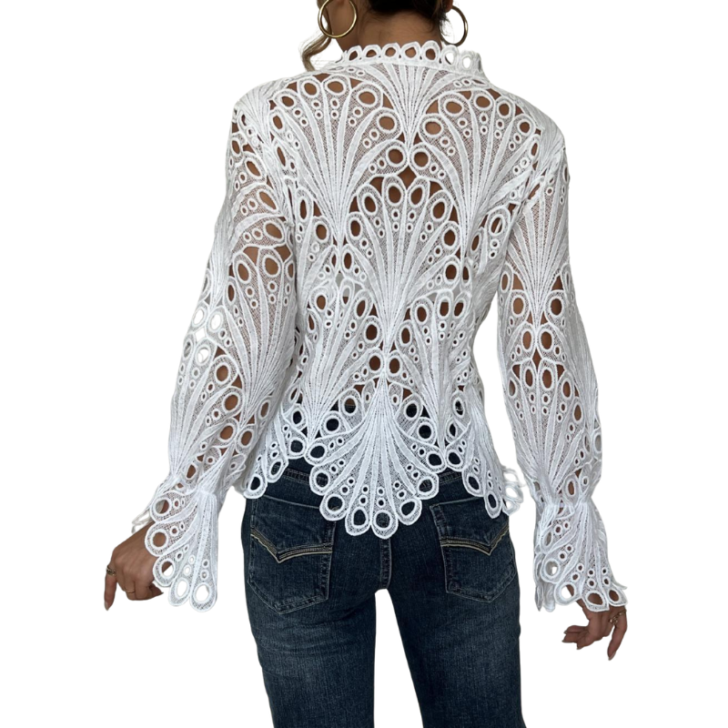 Chic Flounce Sleeve Blouse