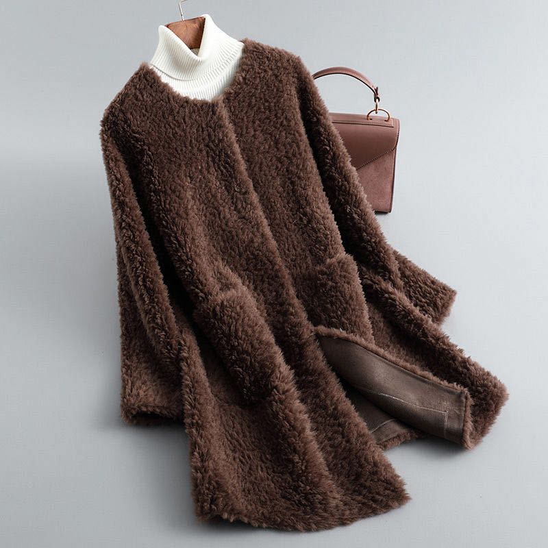 Shearling Teddy Coat of Genuine Lambskin