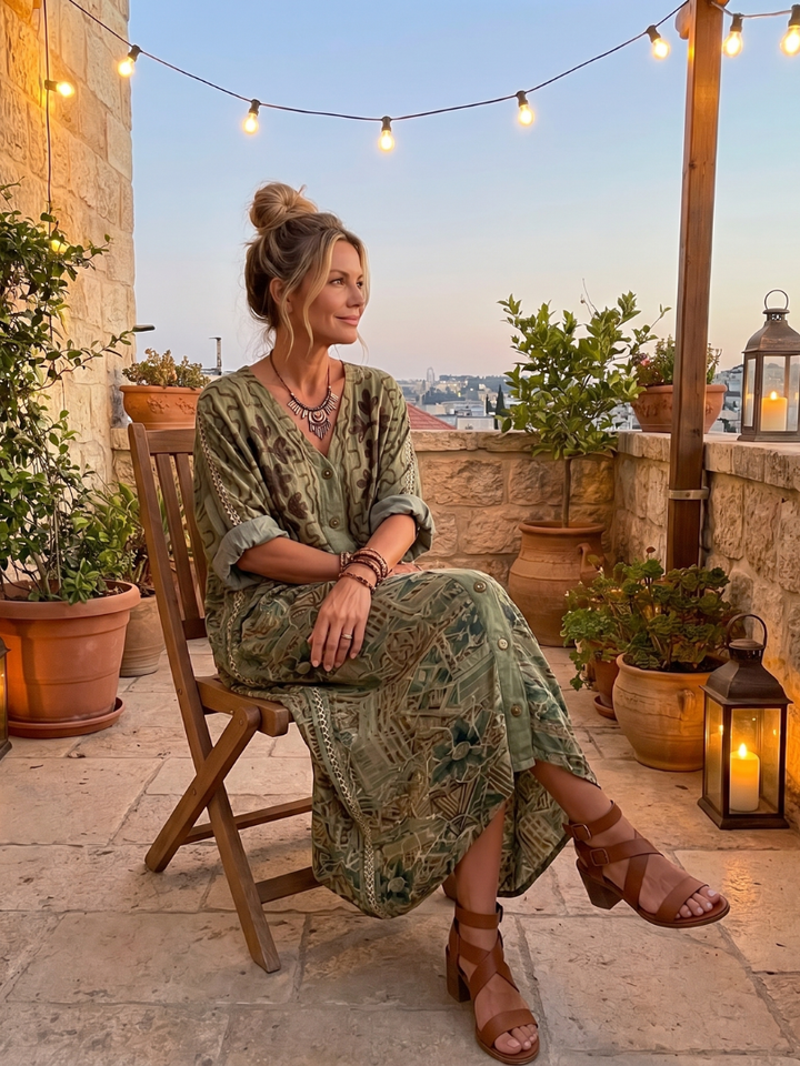 Oversized Button Maxi Dress