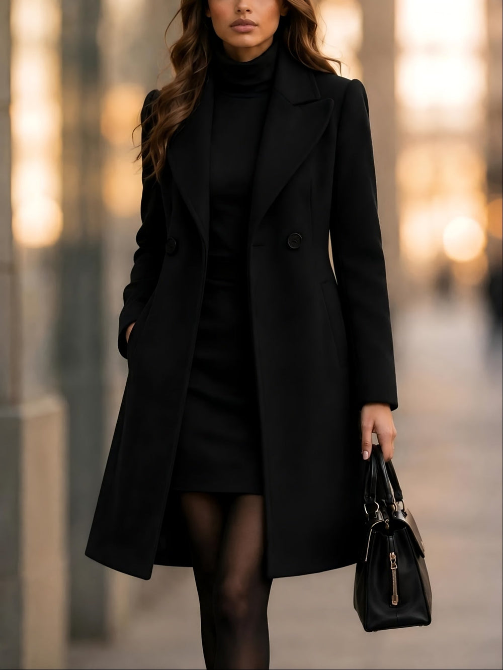 Tailored Double-Breasted Coat