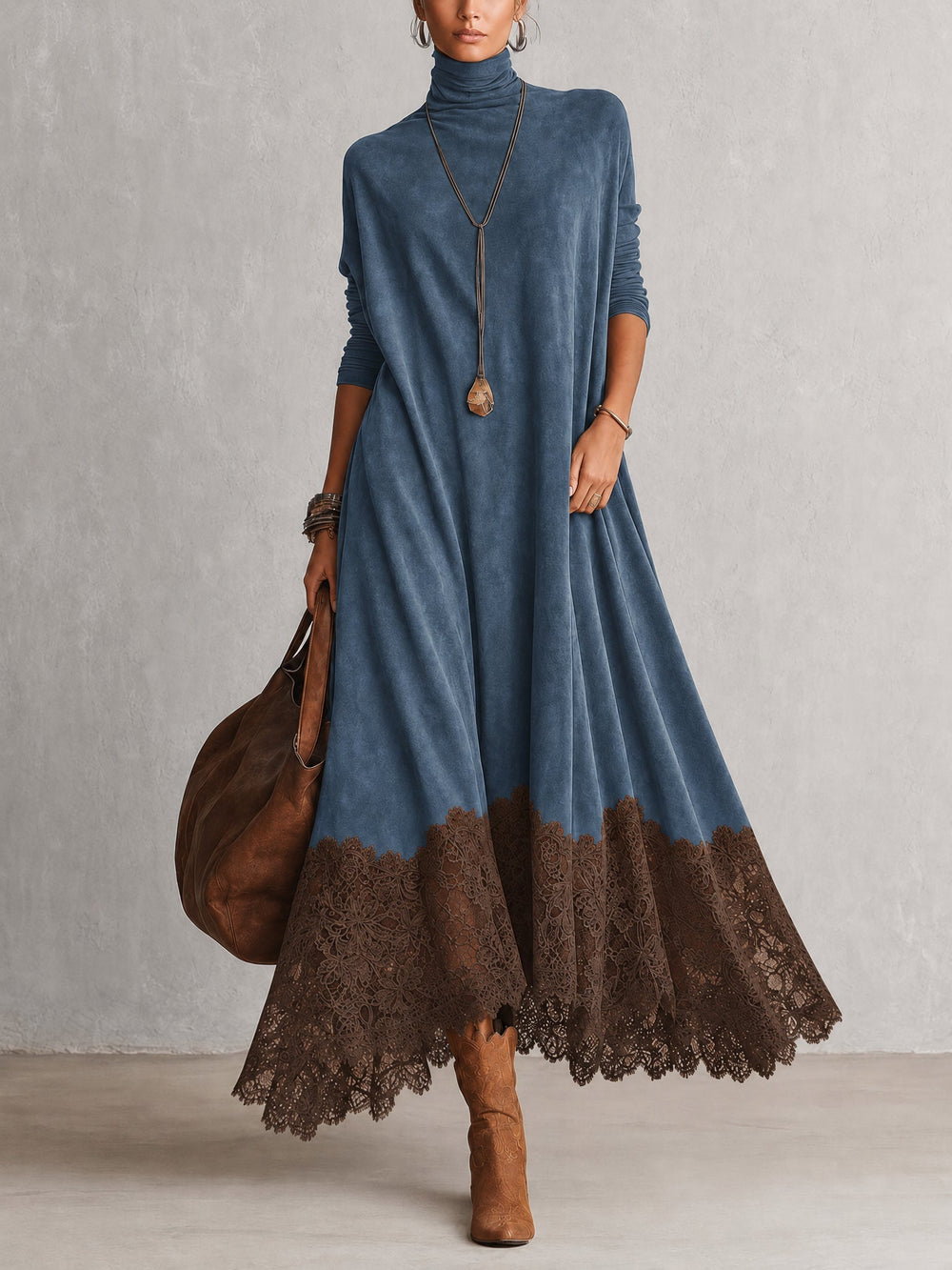 Vintage Suede Maxi Dress
