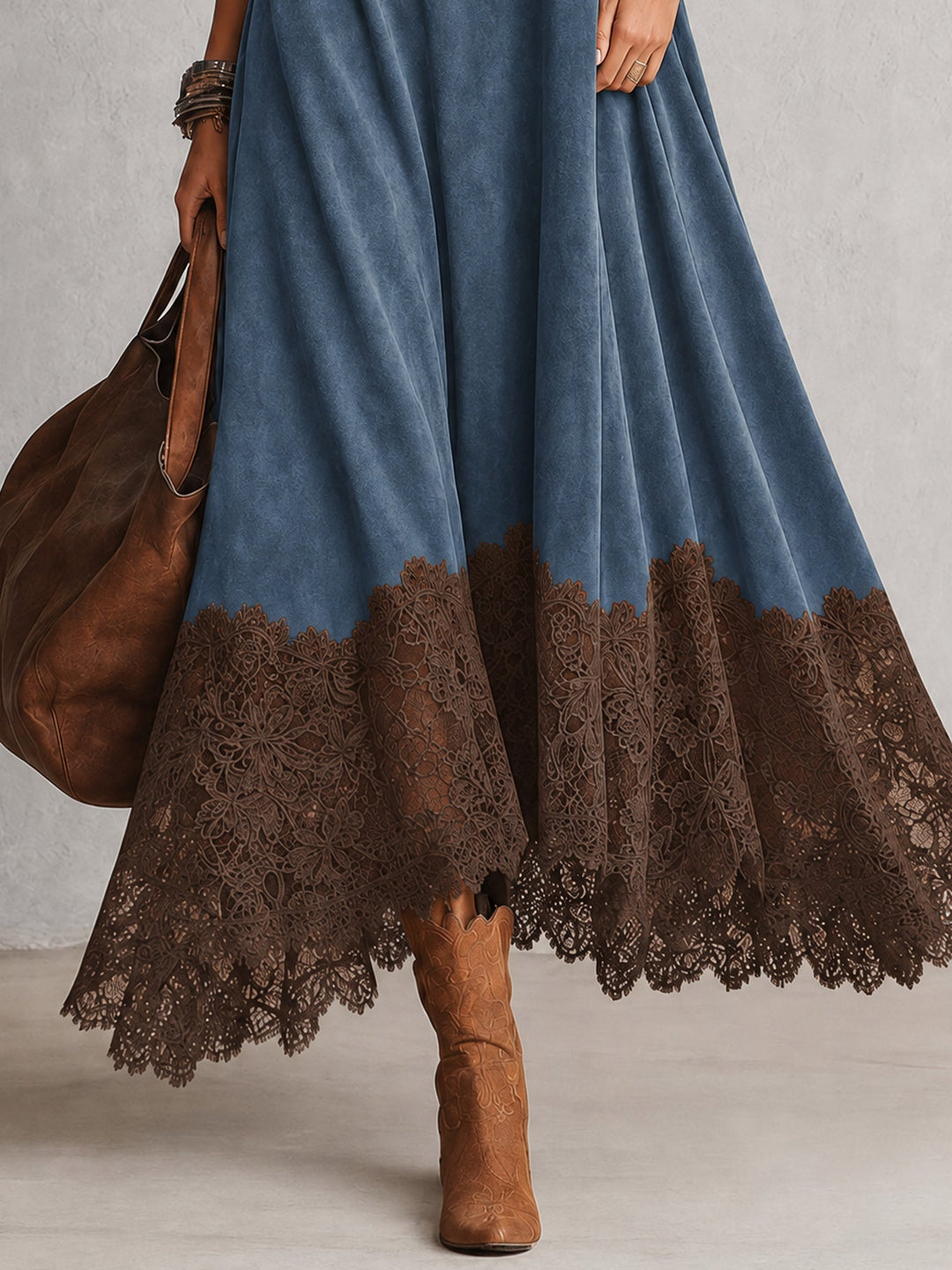 Vintage Suede Maxi Dress