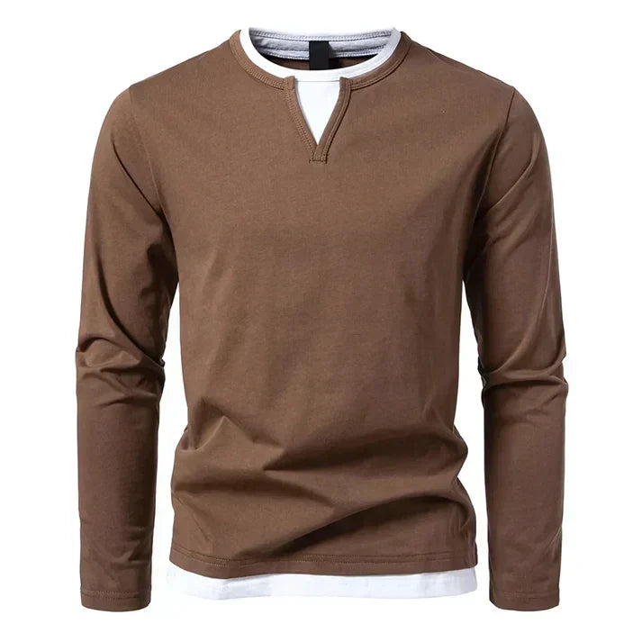 Long-Sleeve Shirt Made from High-Quality Combed Cotton